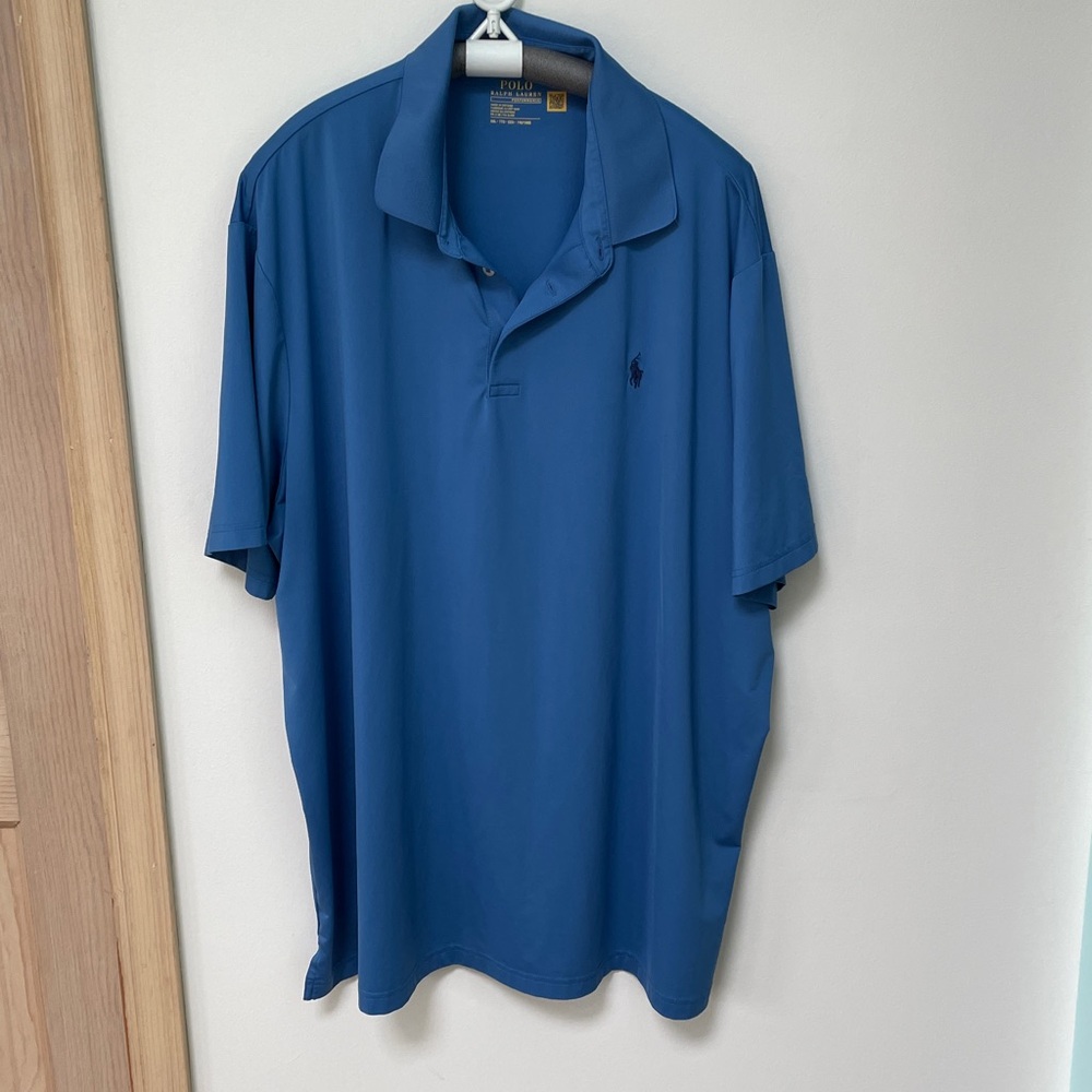 Polo Ralph Lauren Shirt Men's XXL Performance Polo Blue Short Sleeve